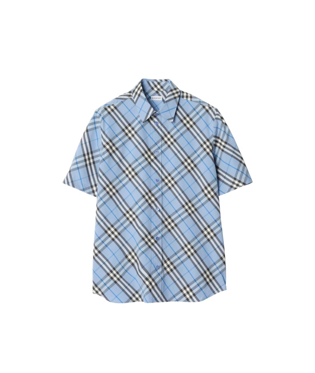 BURBERRY Синяя хлопковая классическая рубашка, фото 1
