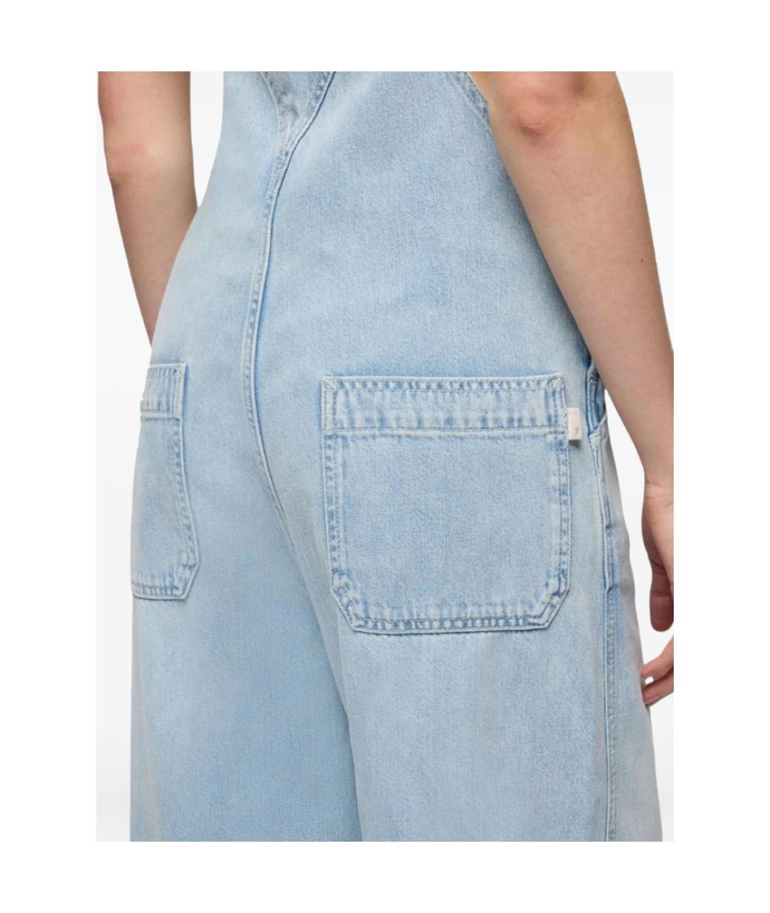 7 FOR ALL MANKIND Синий хлопковый комбинезон, фото 4