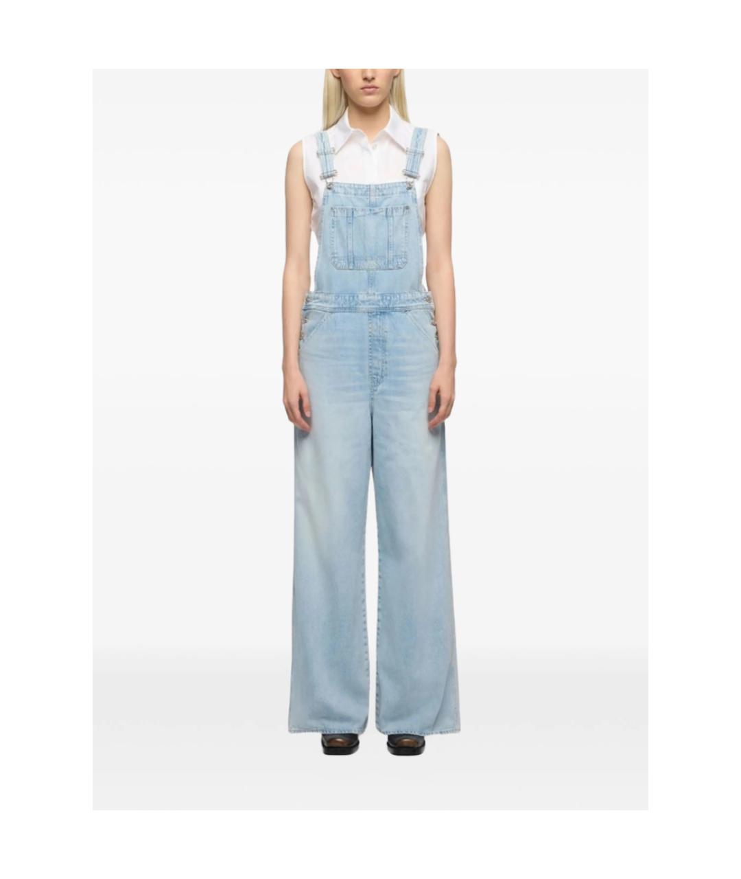 7 FOR ALL MANKIND Синий хлопковый комбинезон, фото 3