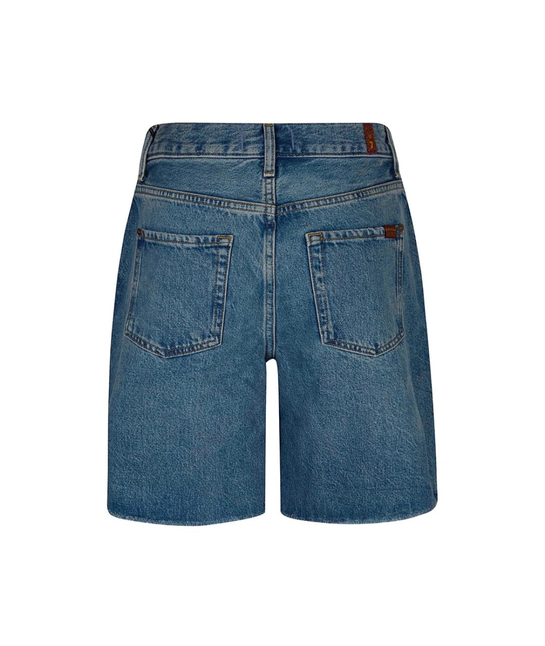 7 FOR ALL MANKIND Синие хлопковые шорты, фото 3