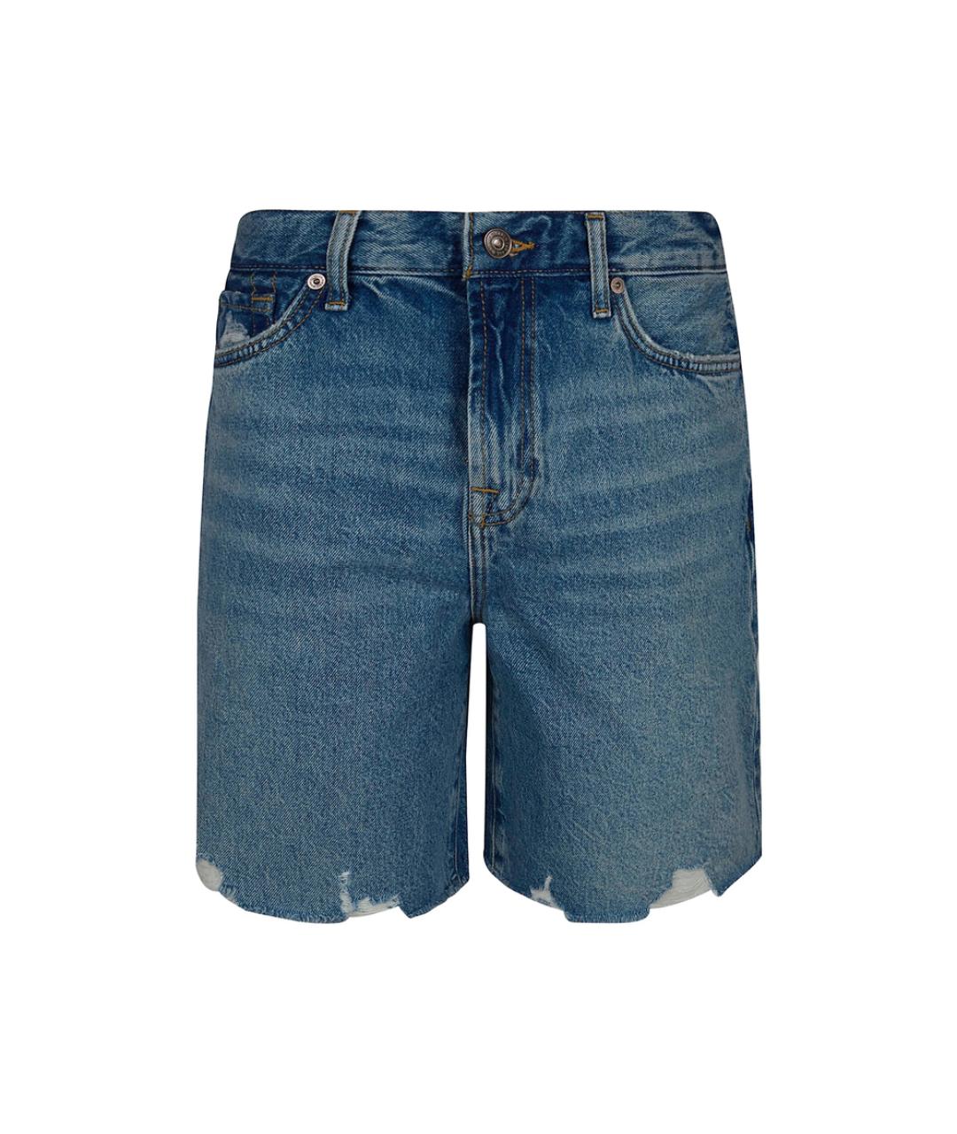 7 FOR ALL MANKIND Синие хлопковые шорты, фото 1