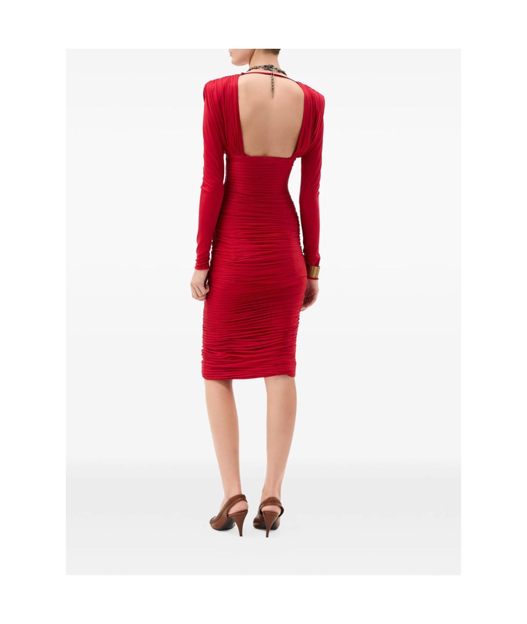 VERSACE Красное вискозное коктейльное платье, фото 3