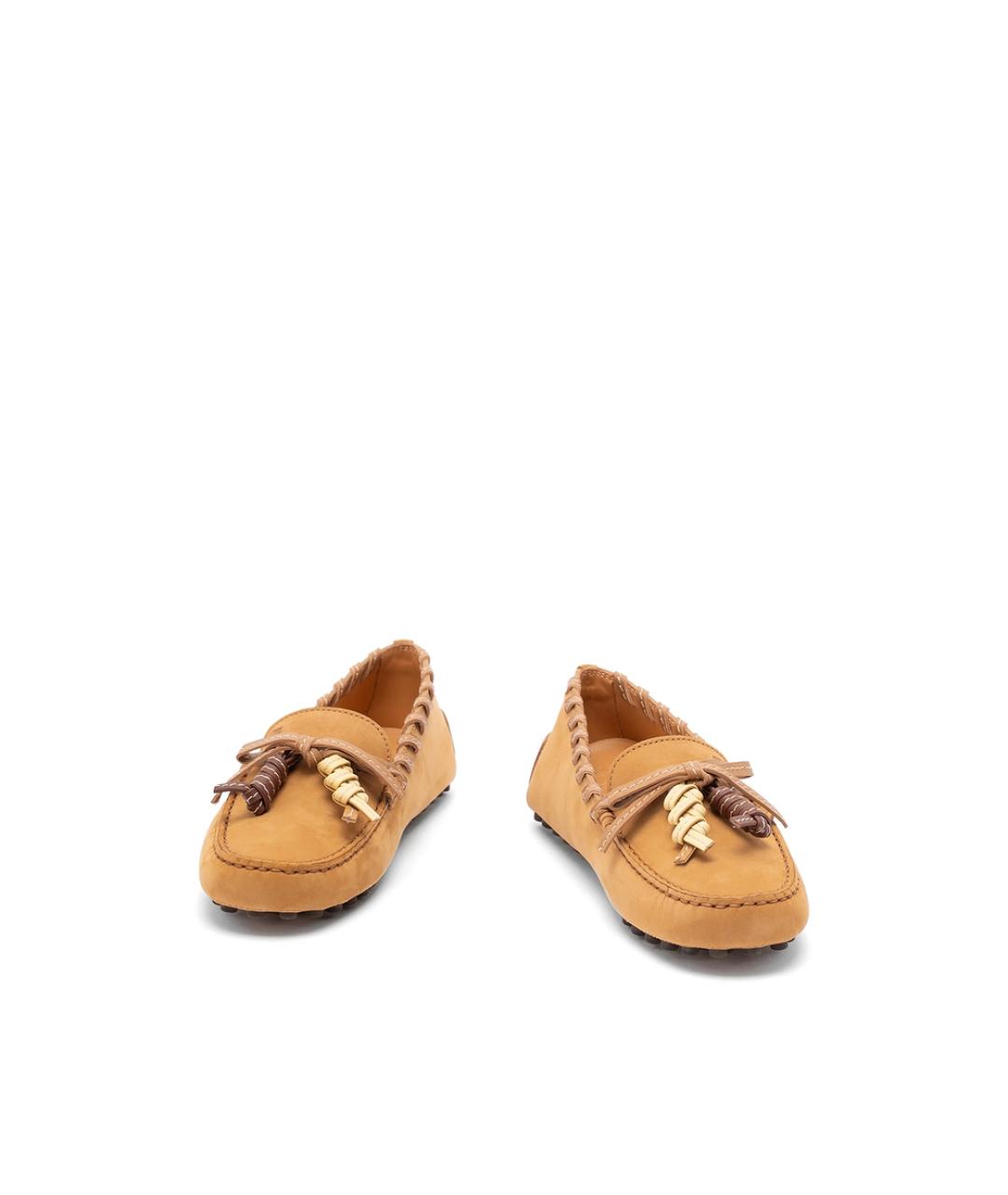 TOD'S Бежевые кожаные лоферы, фото 2