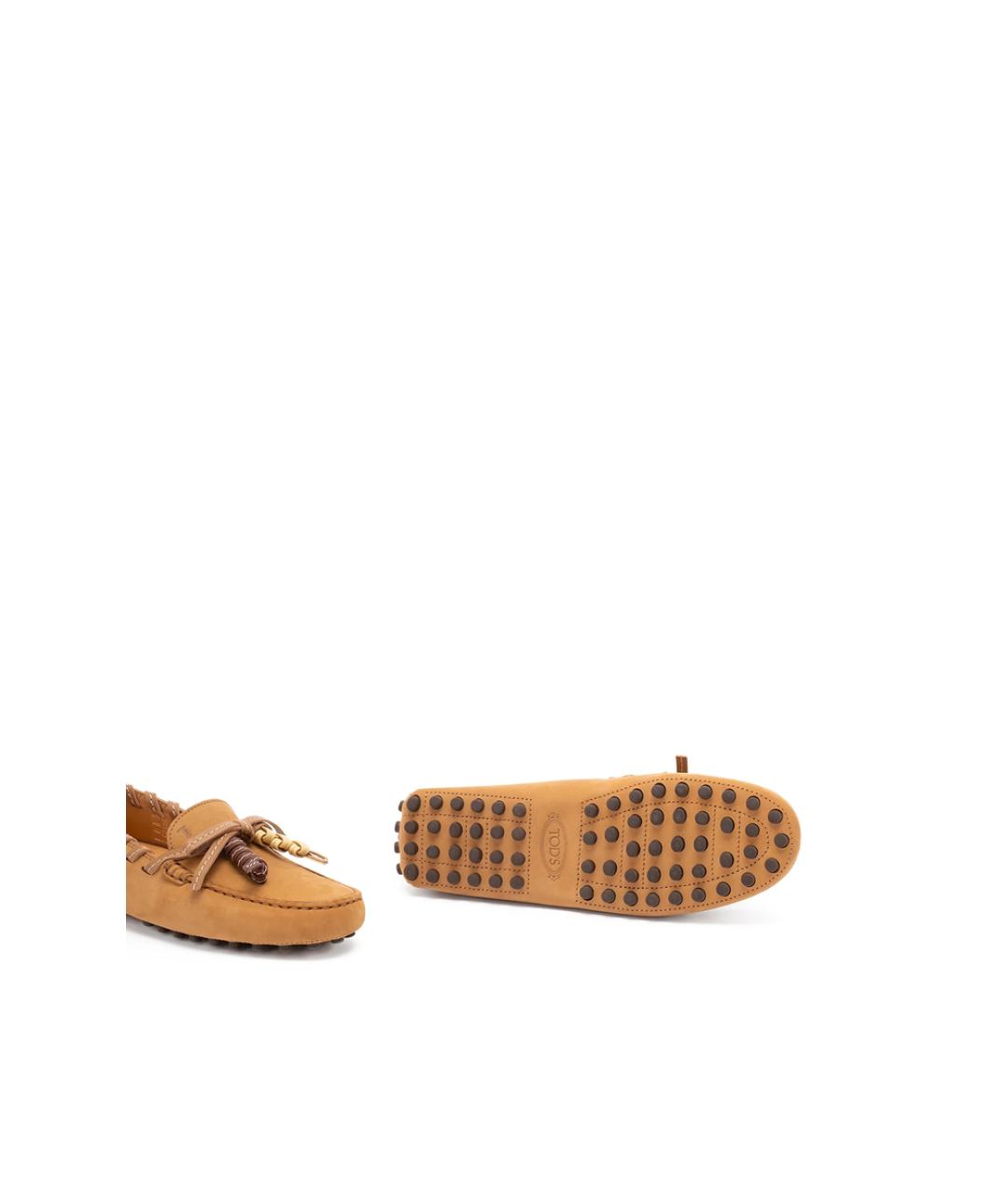 TOD'S Бежевые кожаные лоферы, фото 5