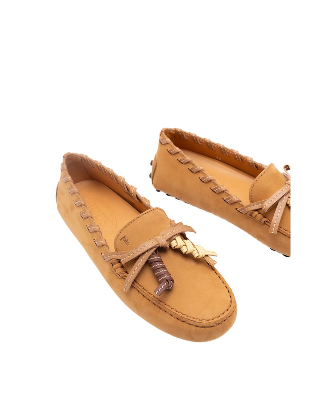 TOD'S Бежевые кожаные лоферы, фото 3