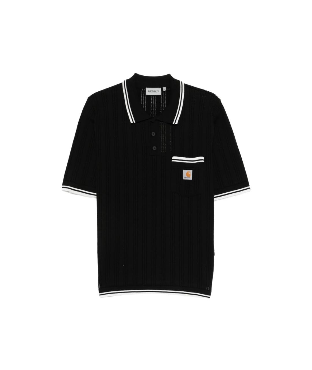 CARHARTT Черное хлопковое поло с коротким рукавом, фото 1
