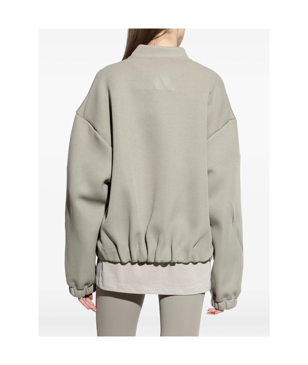 ADIDAS Хаки полиэстеровая спортивная куртка, фото 4