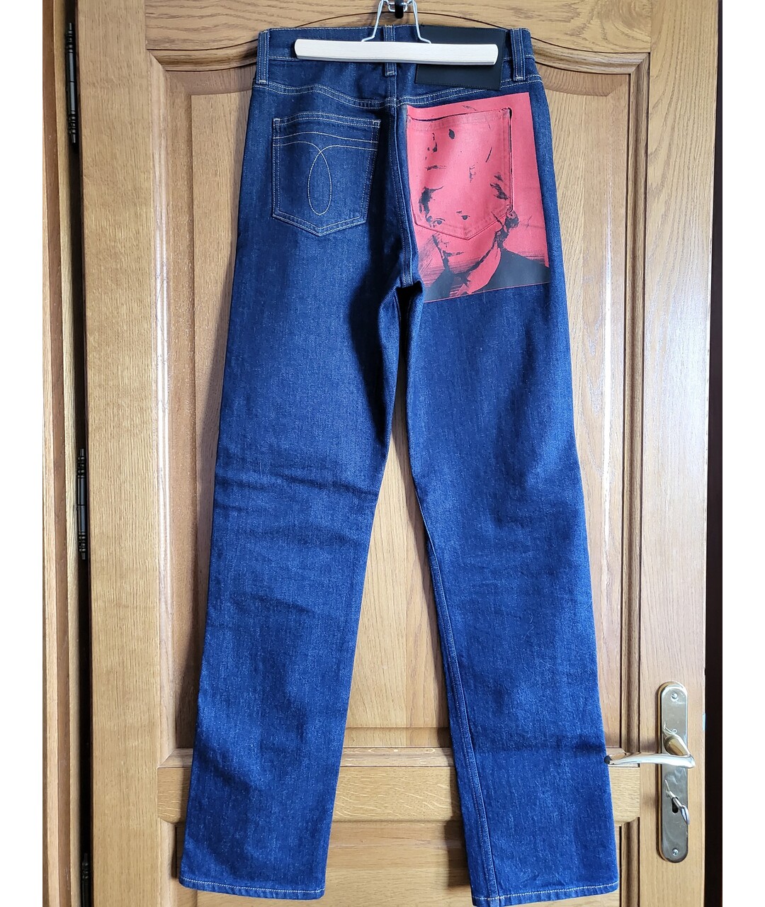 CALVIN KLEIN JEANS Синие хлопко-эластановые прямые джинсы, фото 6