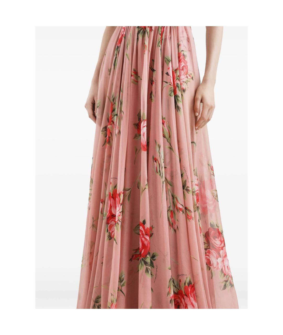 DOLCE&GABBANA Розовое шелковое платье, фото 2