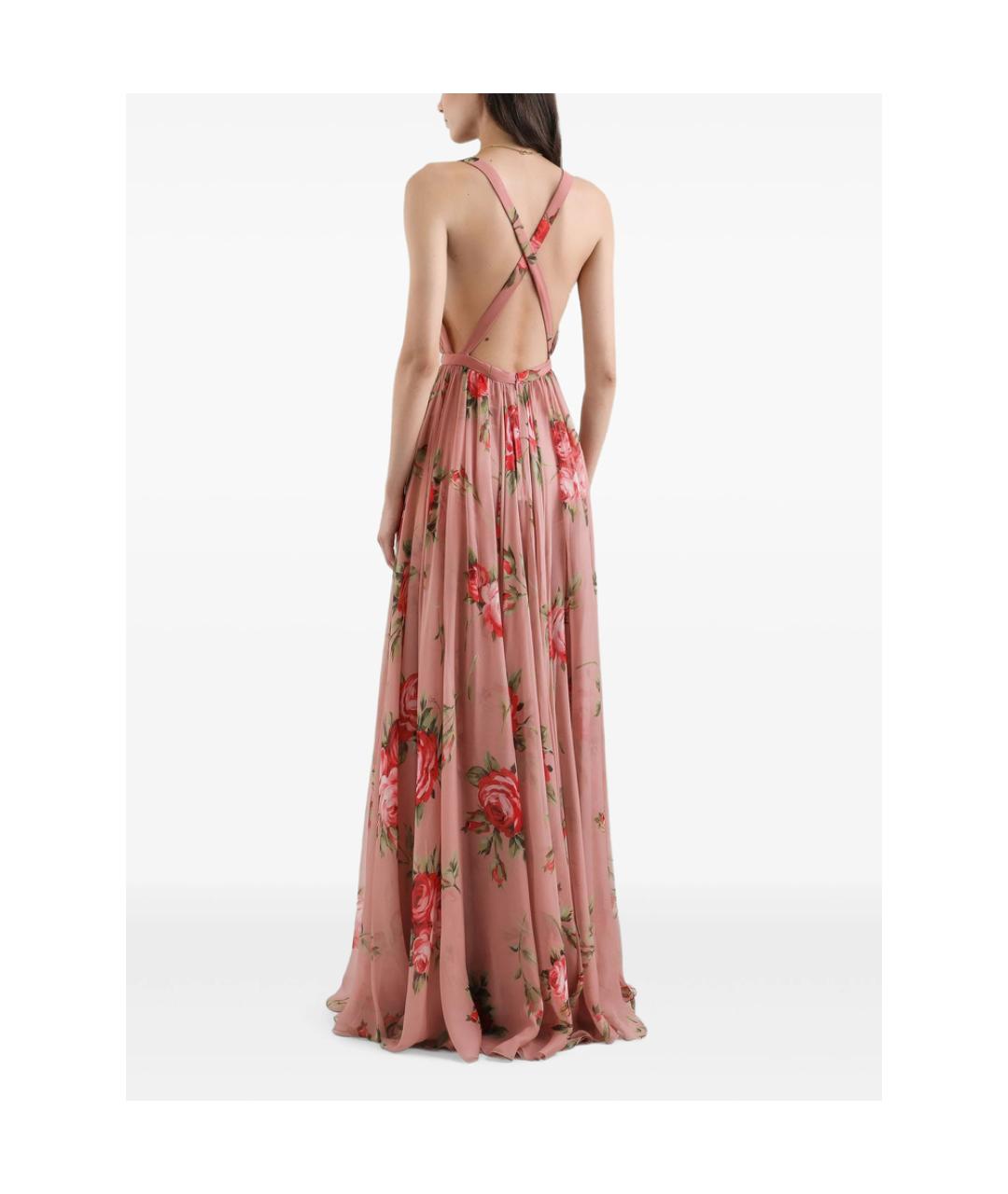 DOLCE&GABBANA Розовое шелковое платье, фото 4