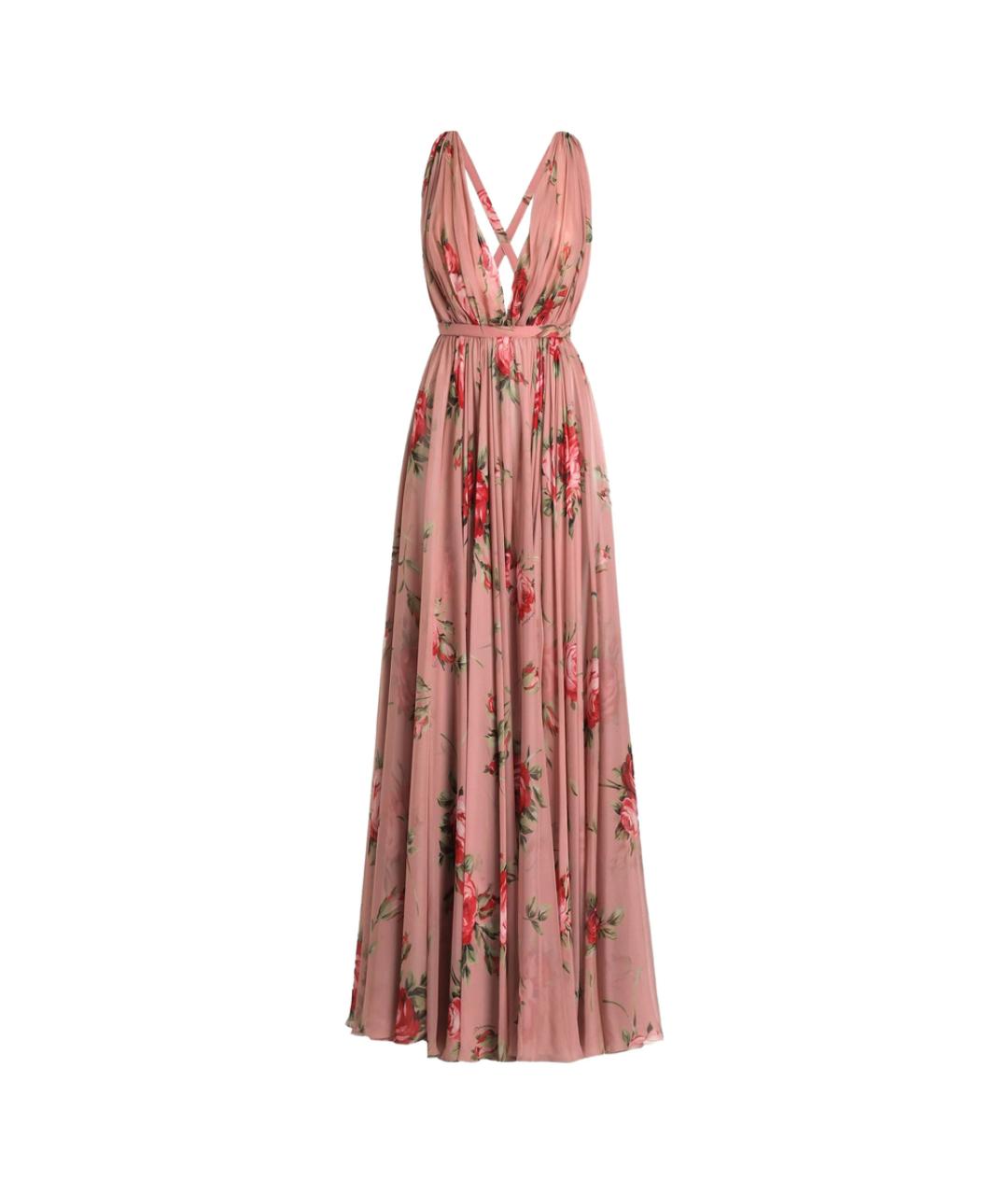 DOLCE&GABBANA Розовое шелковое платье, фото 1