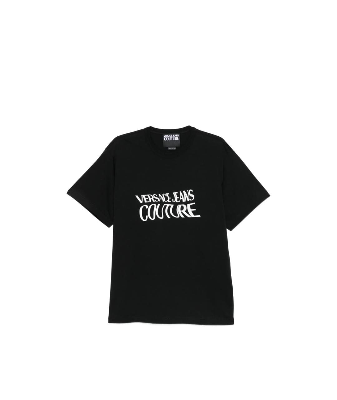 VERSACE JEANS COUTURE Черная хлопковая футболка, фото 1