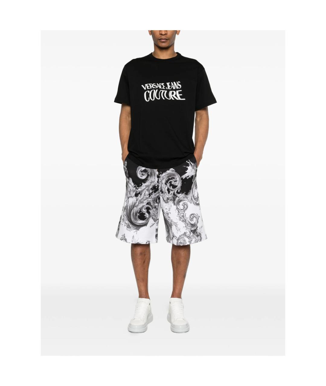 VERSACE JEANS COUTURE Черная хлопковая футболка, фото 5