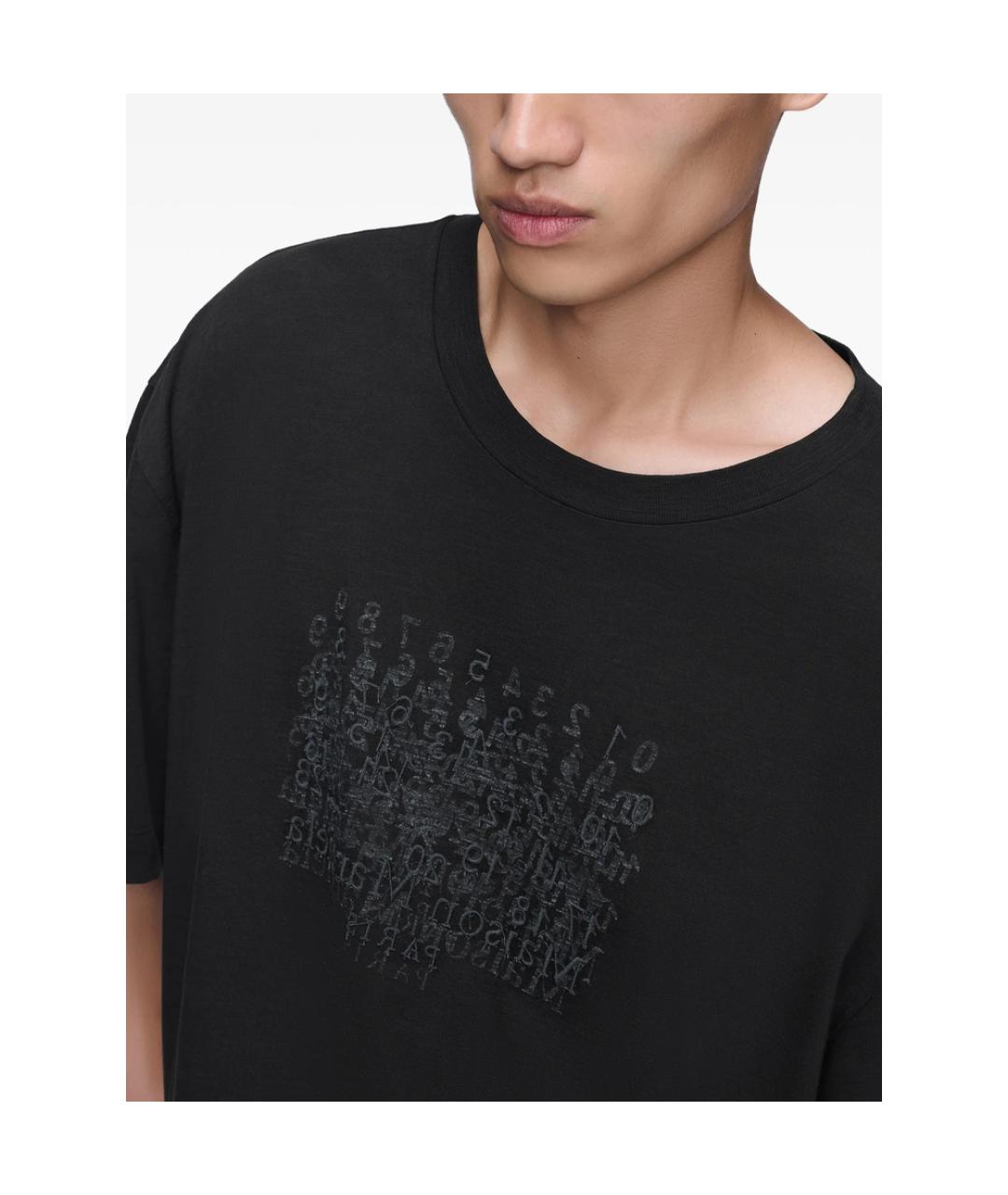 MAISON MARGIELA Черная хлопковая футболка, фото 3