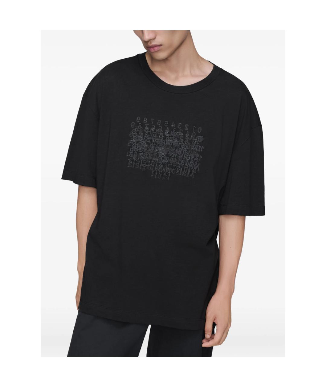 MAISON MARGIELA Черная хлопковая футболка, фото 2
