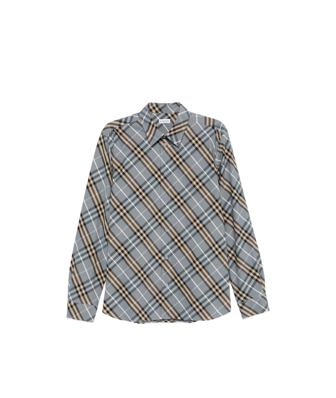 BURBERRY Серая хлопковая классическая рубашка, фото 1