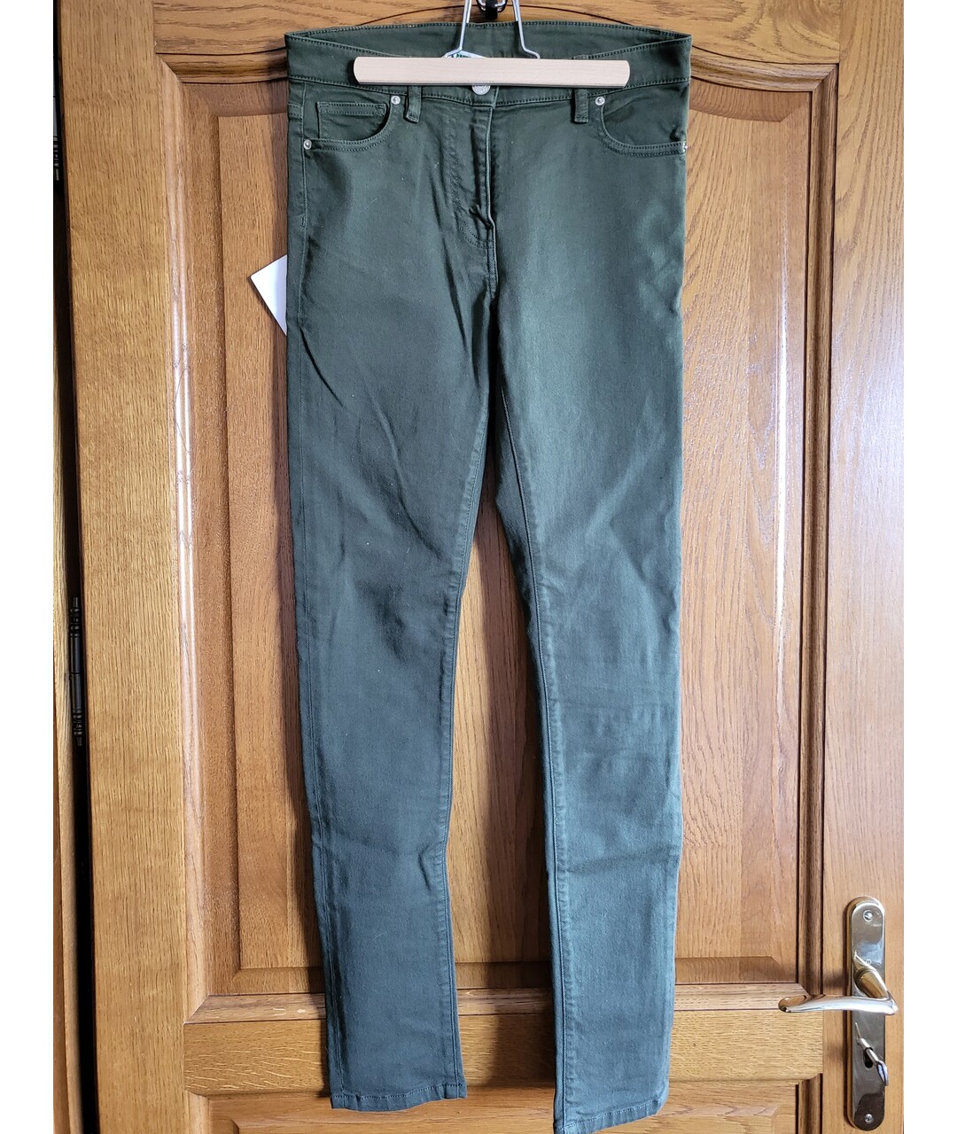 KENZO Хаки хлопко-эластановые джинсы слим, фото 4