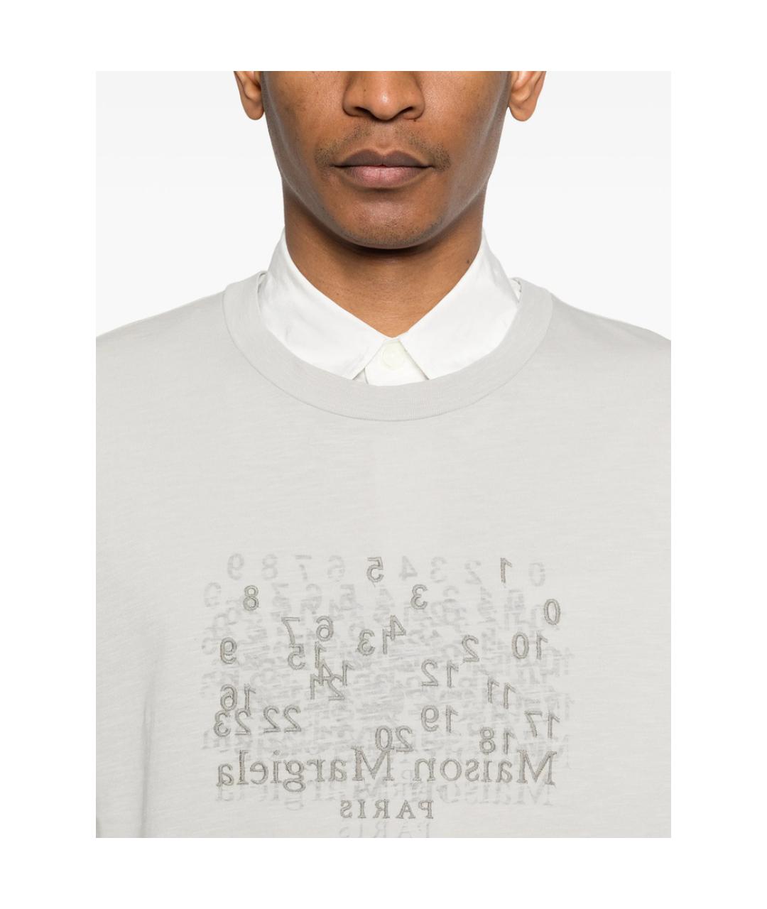 MAISON MARGIELA Серая хлопковая футболка, фото 2