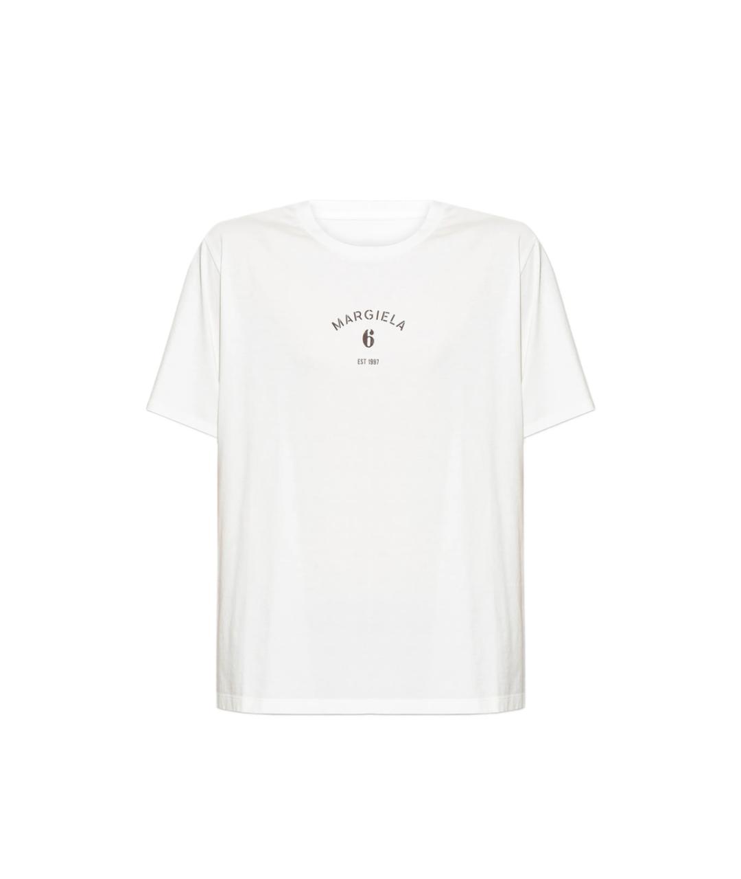 MM6 MAISON MARGIELA Белая хлопковая футболка, фото 1