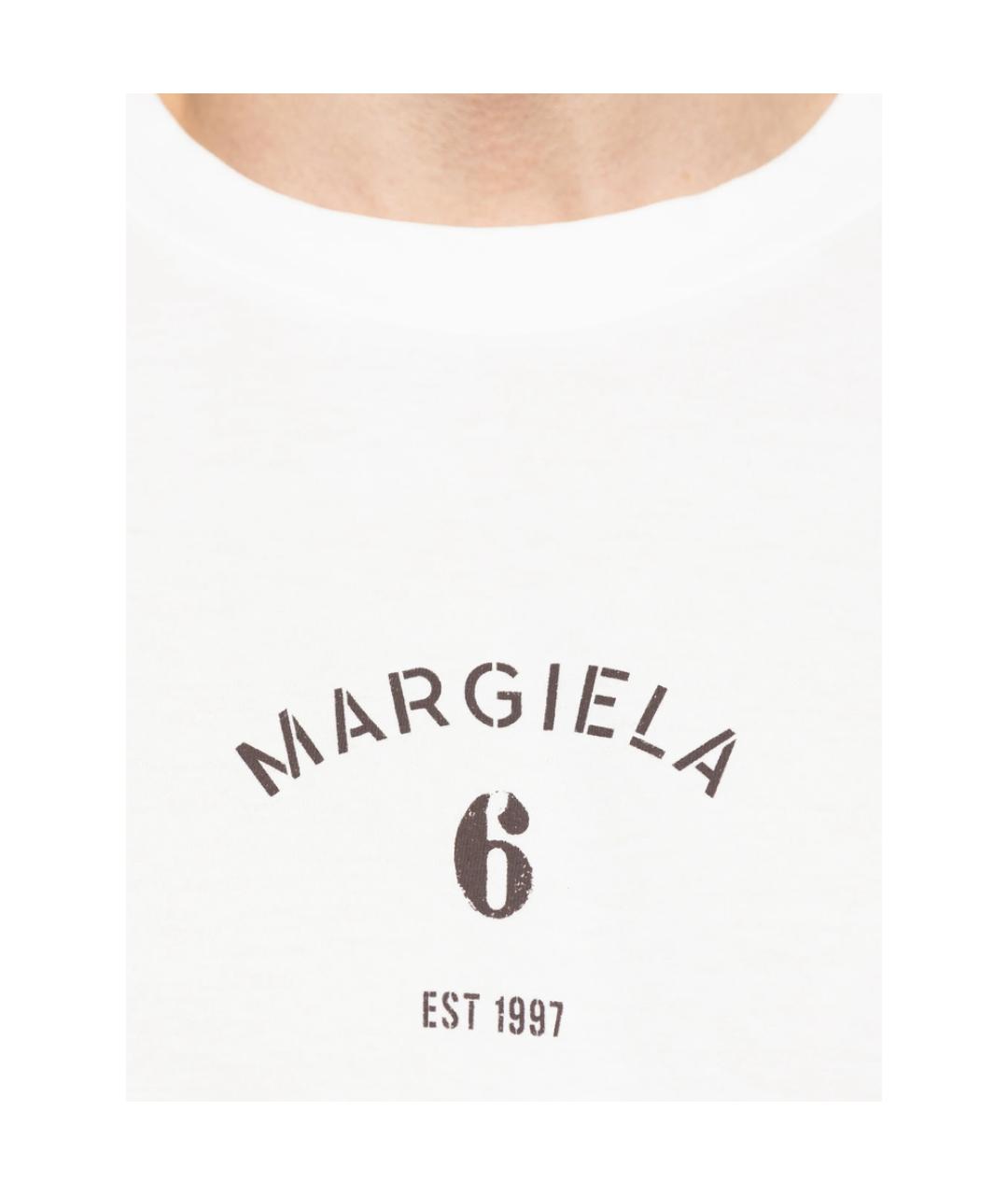 MM6 MAISON MARGIELA Белая хлопковая футболка, фото 2