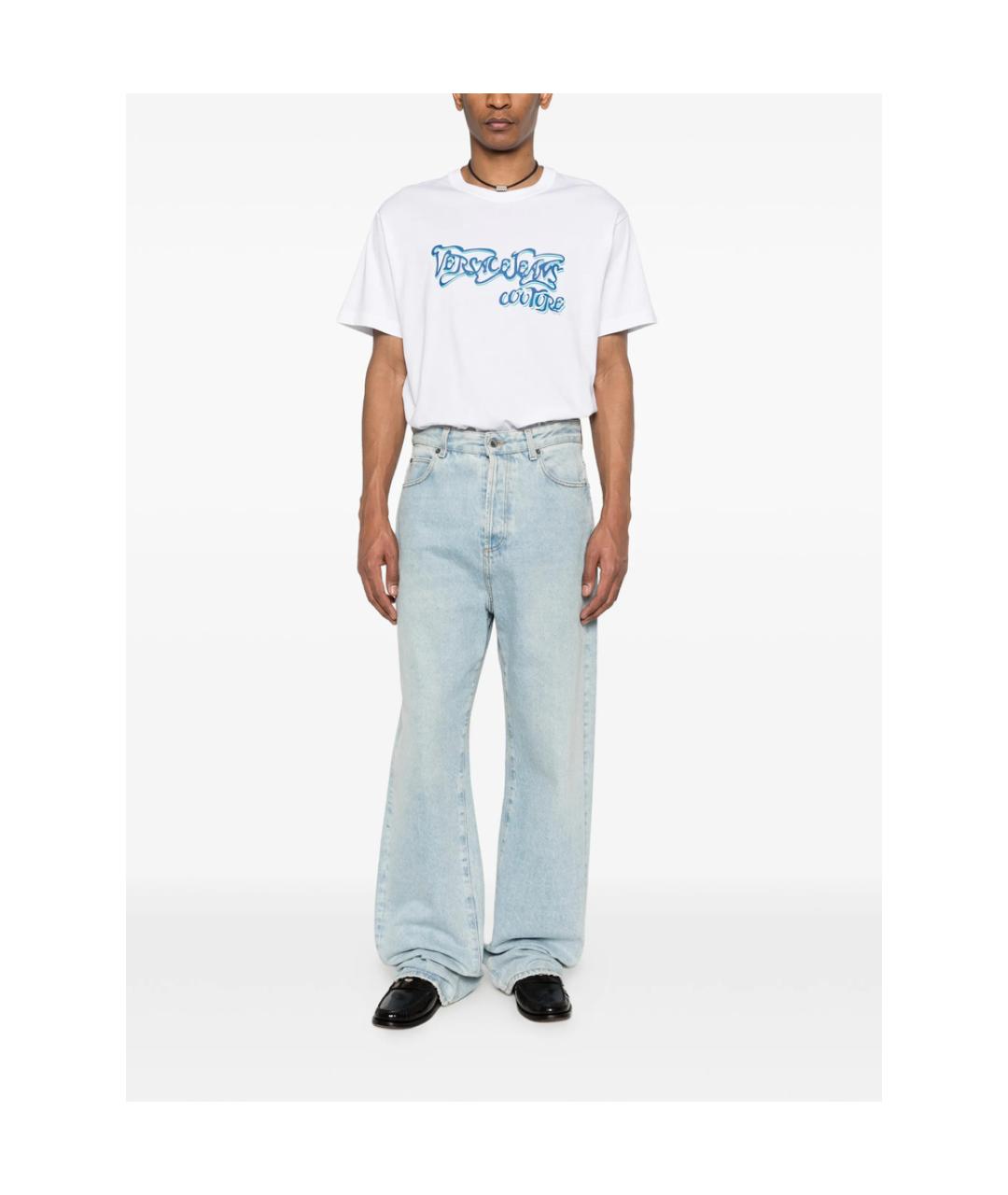 VERSACE JEANS COUTURE Белая хлопковая футболка, фото 5