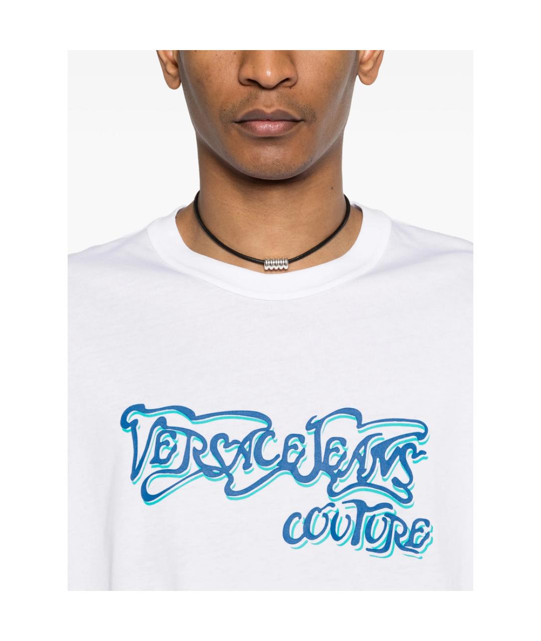 VERSACE JEANS COUTURE Белая хлопковая футболка, фото 4