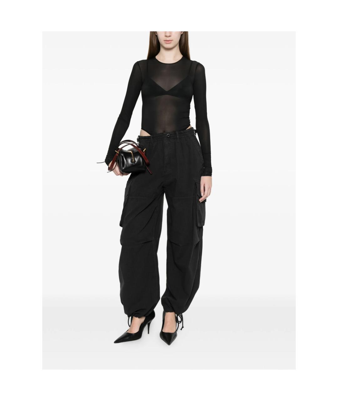 ALEXANDER WANG Черные полиэстеровые прямые брюки, фото 4