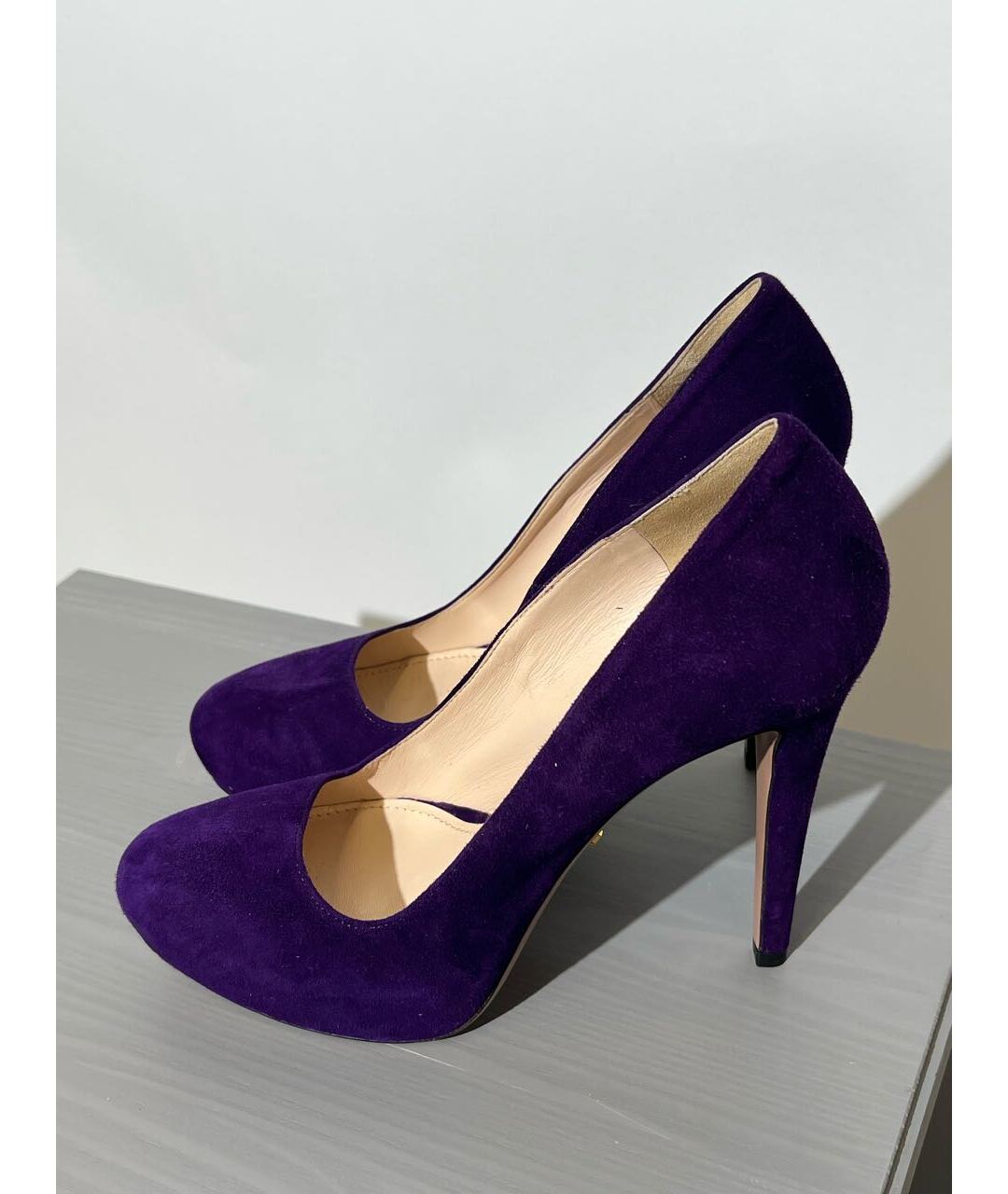 PRADA Фиолетовые замшевые туфли, фото 7