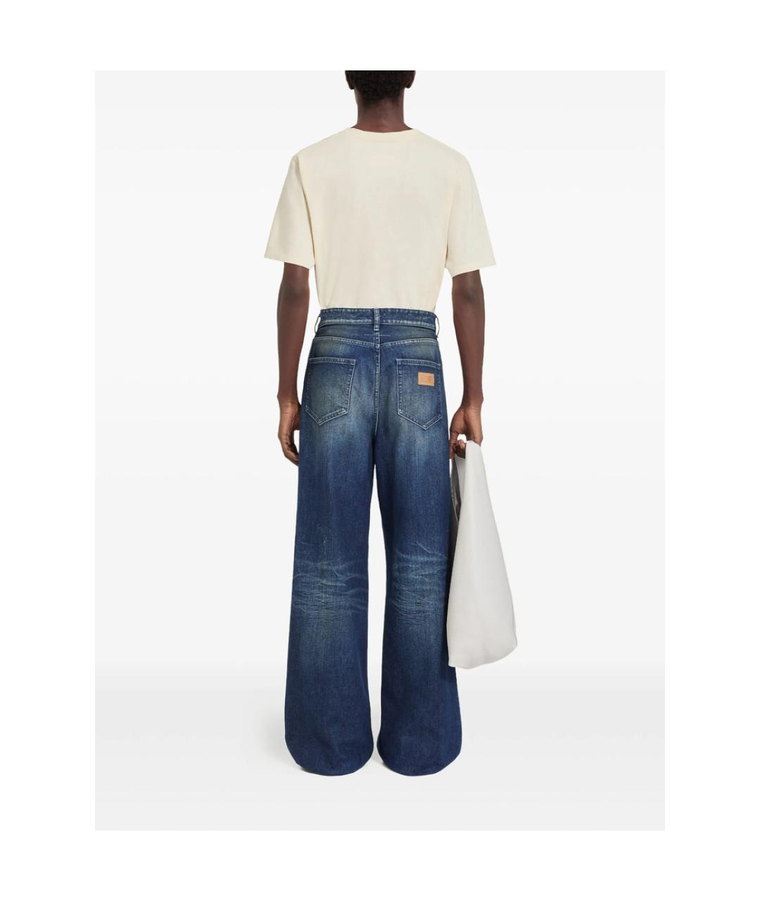 MM6 MAISON MARGIELA Синие хлопковые прямые джинсы, фото 5