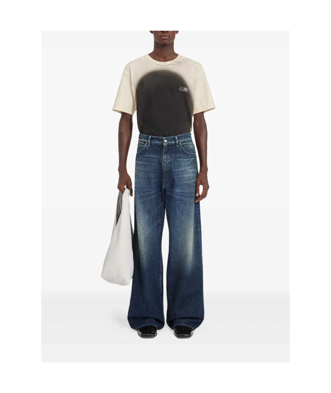 MM6 MAISON MARGIELA Синие хлопковые прямые джинсы, фото 3