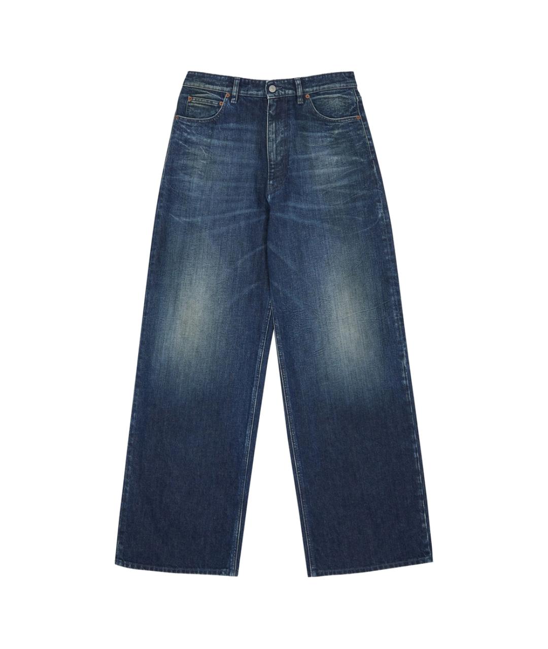 MM6 MAISON MARGIELA Синие хлопковые прямые джинсы, фото 1