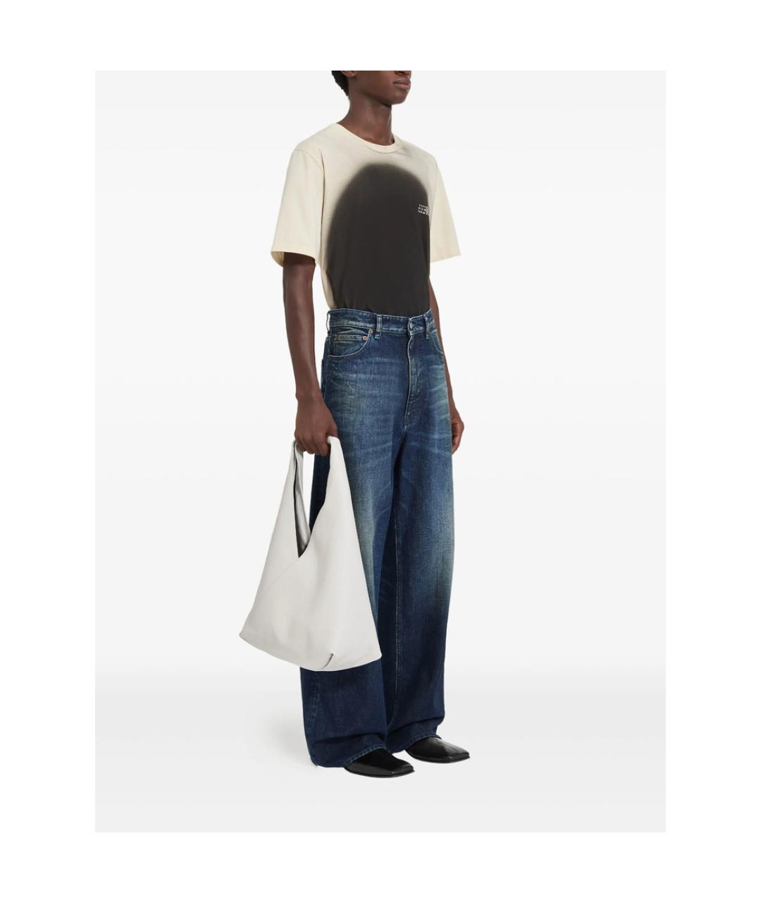 MM6 MAISON MARGIELA Синие хлопковые прямые джинсы, фото 4