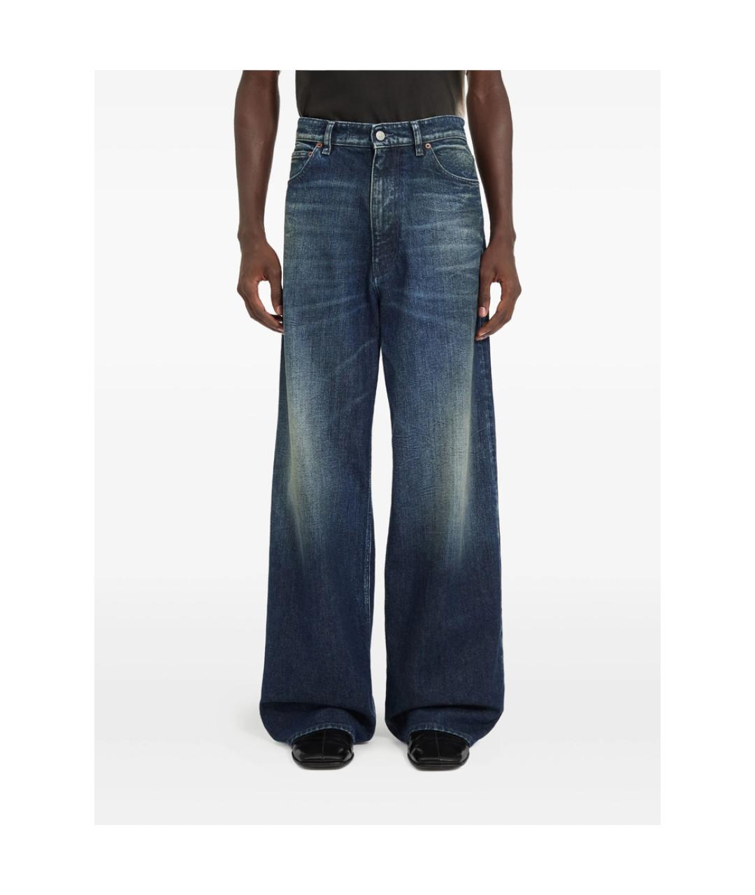 MM6 MAISON MARGIELA Синие хлопковые прямые джинсы, фото 2