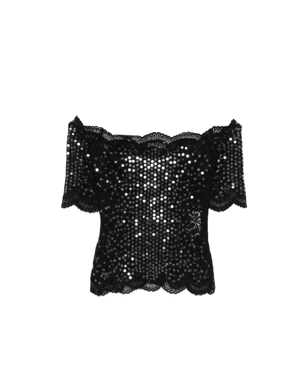 PACO RABANNE Черная полиамидовая футболка, фото 1