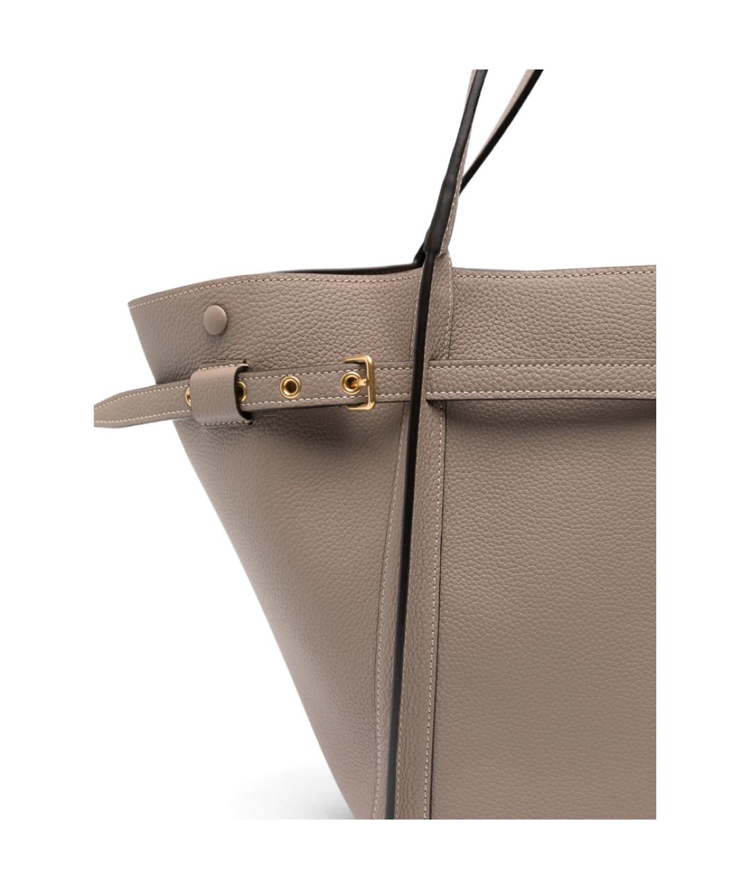 TOD'S Серая кожаная сумка тоут, фото 4