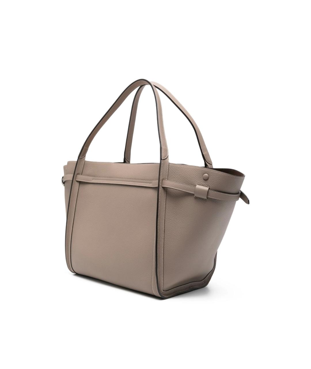 TOD'S Серая кожаная сумка тоут, фото 5
