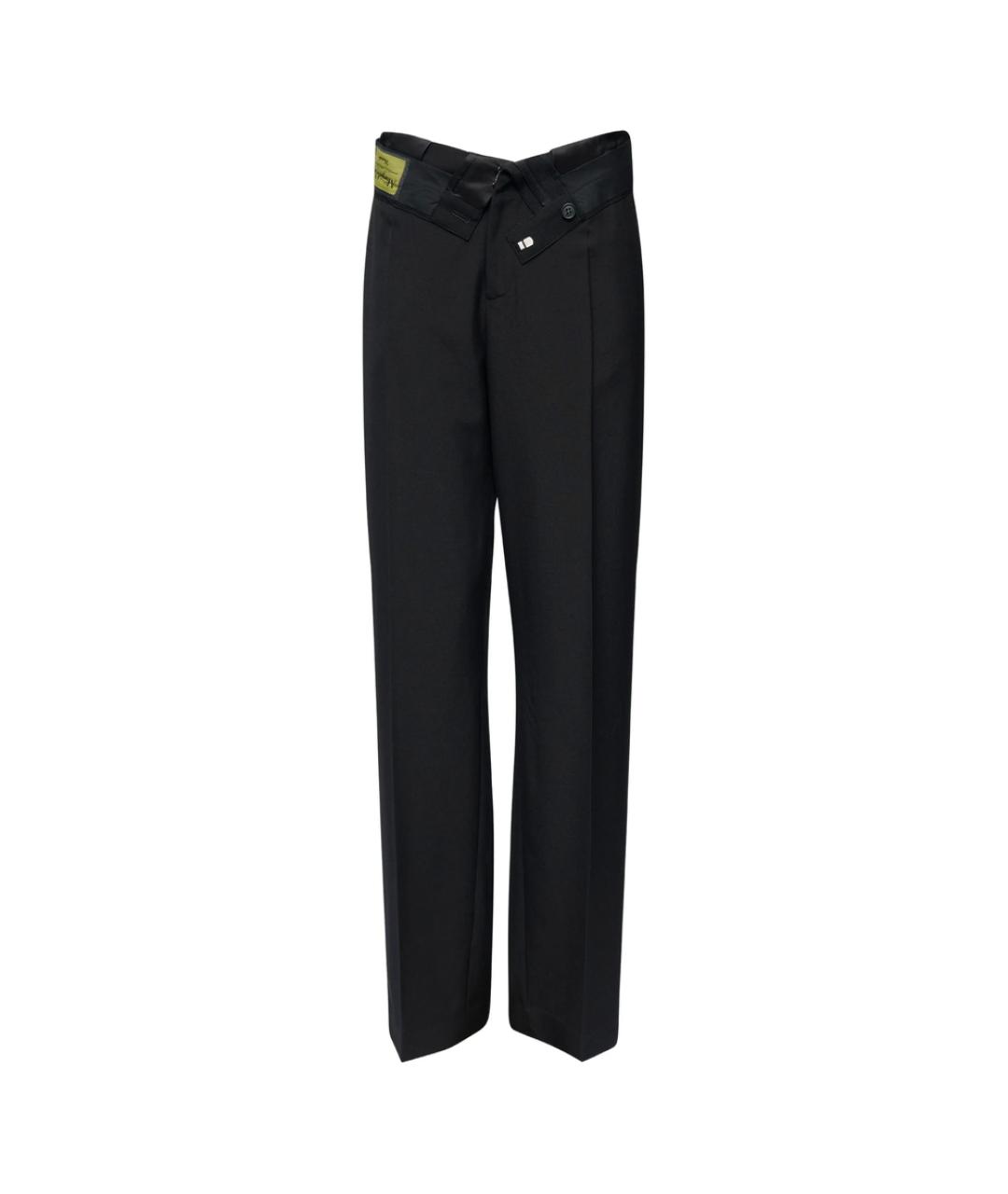 MM6 MAISON MARGIELA Черные полиэстеровые прямые брюки, фото 1