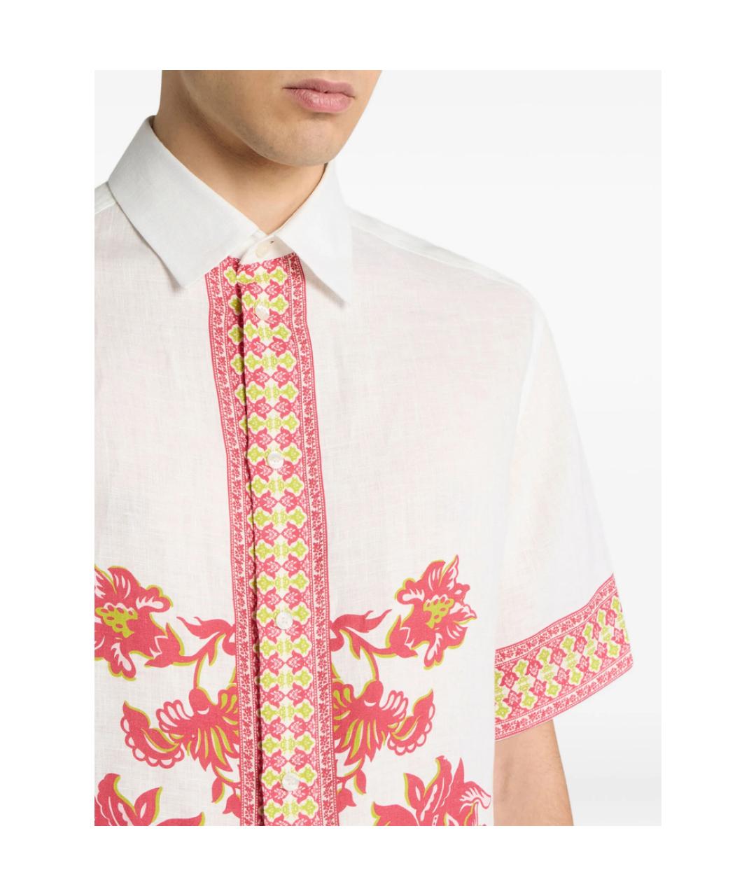 ETRO Розовая льняная кэжуал рубашка, фото 2