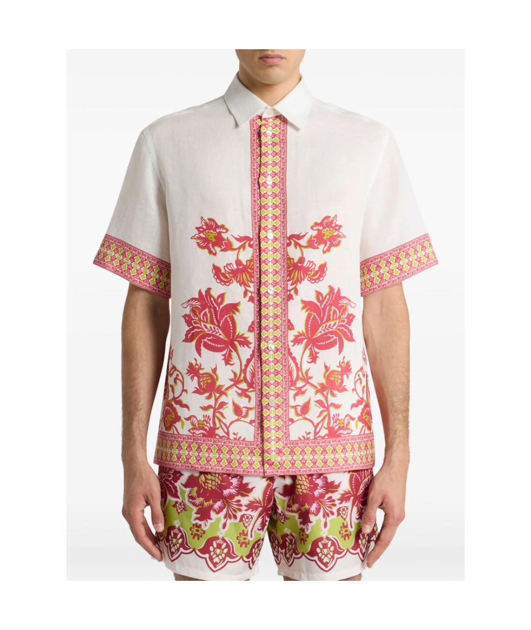 ETRO Розовая льняная кэжуал рубашка, фото 4