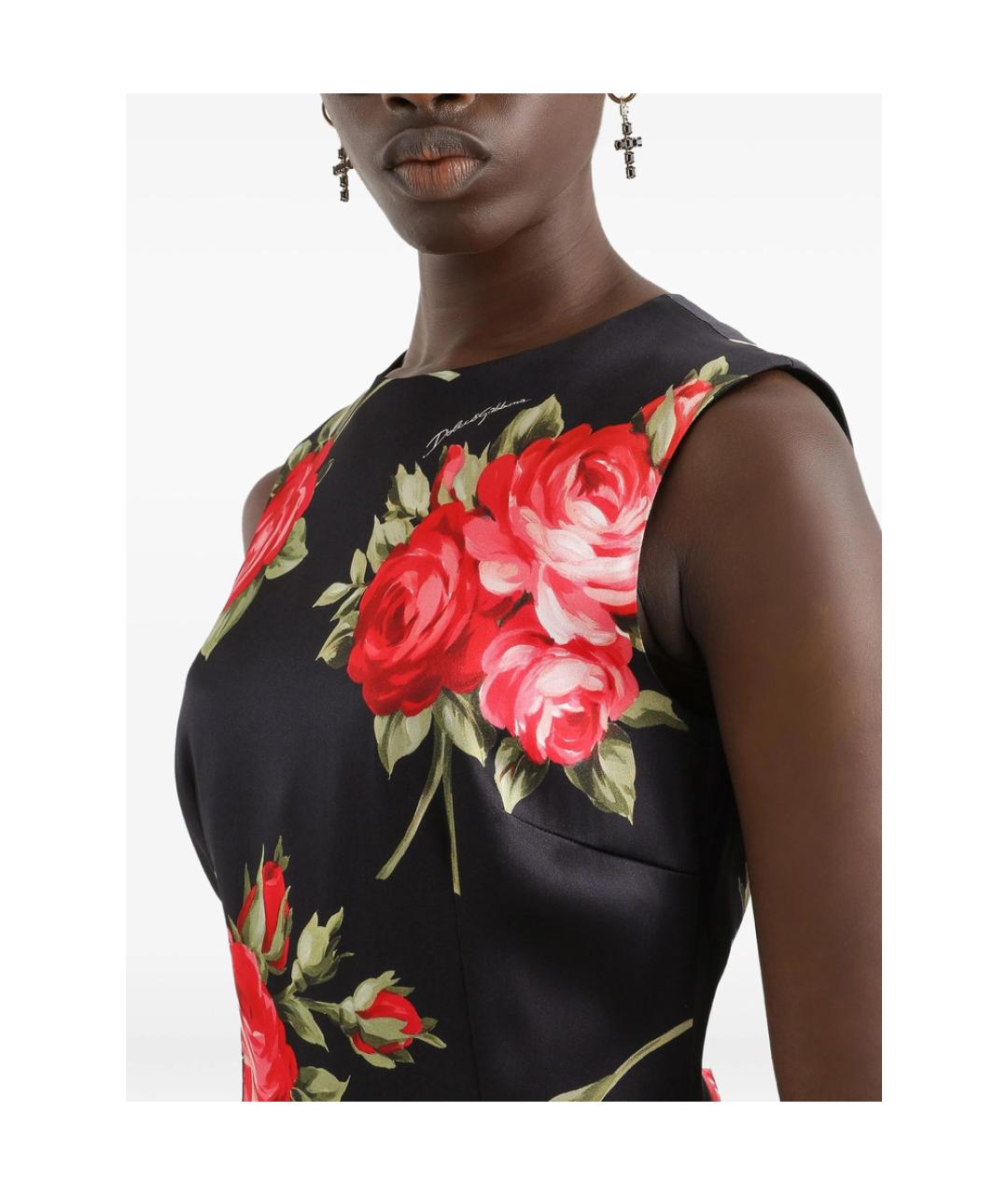 DOLCE&GABBANA Черное полиэстеровое коктейльное платье, фото 3