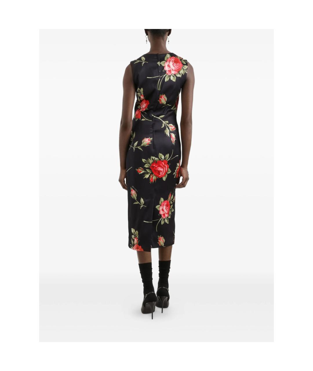 DOLCE&GABBANA Черное полиэстеровое коктейльное платье, фото 5
