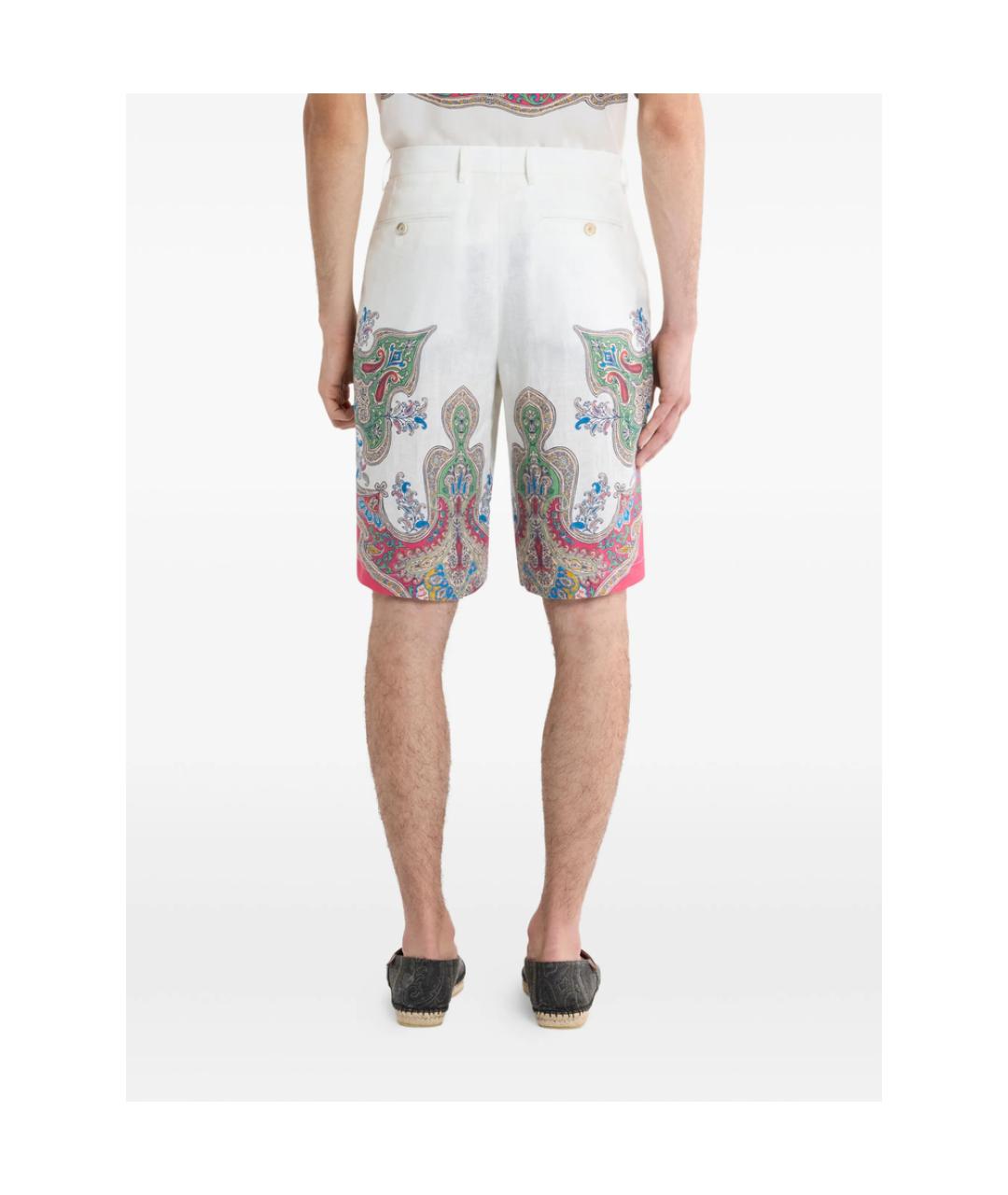 ETRO Белые льняные шорты, фото 4
