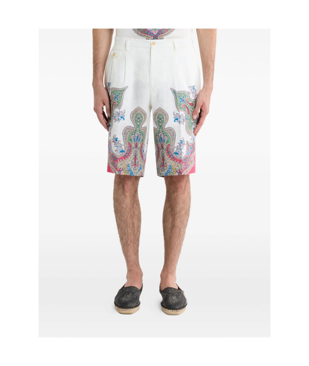 ETRO Белые льняные шорты, фото 2