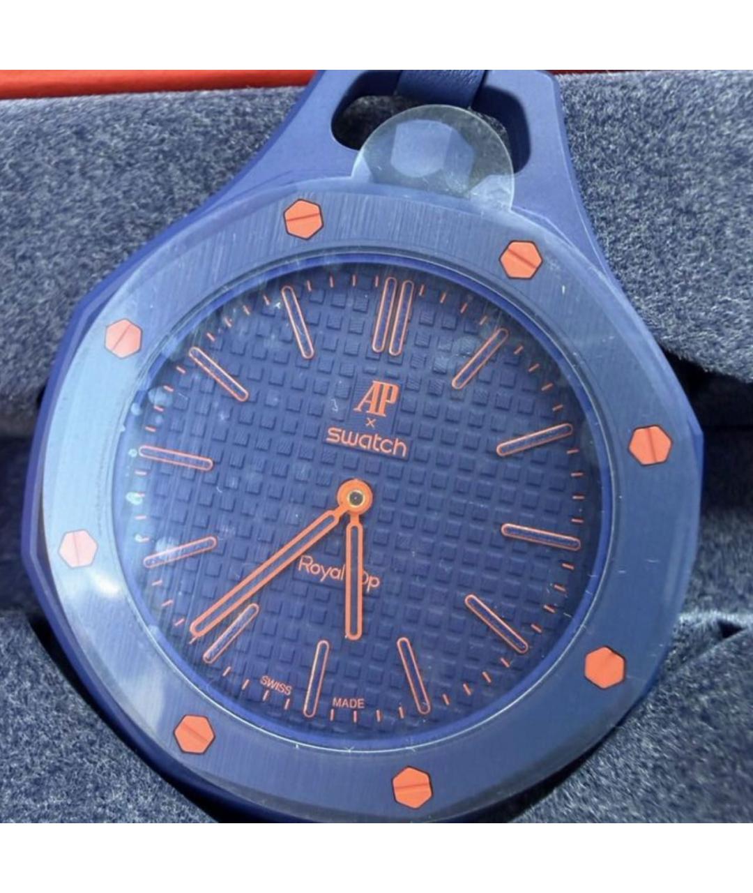 Swatch Темно-синие керамические часы, фото 4