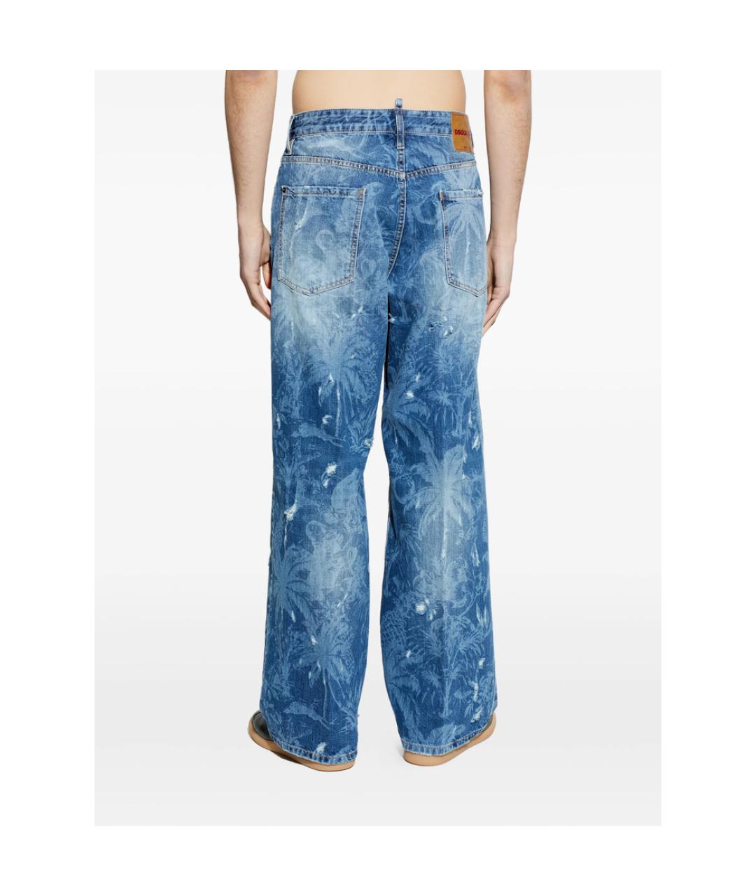 DSQUARED2 Голубые хлопковые прямые джинсы, фото 3