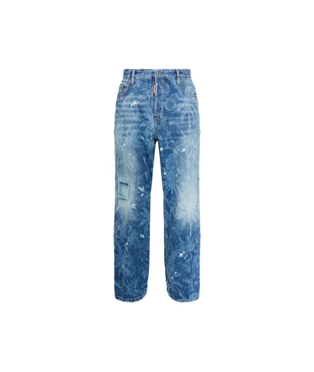 DSQUARED2 Голубые хлопковые прямые джинсы, фото 1