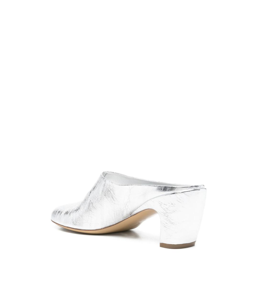 DRIES VAN NOTEN Серебряные кожаные мюли, фото 2