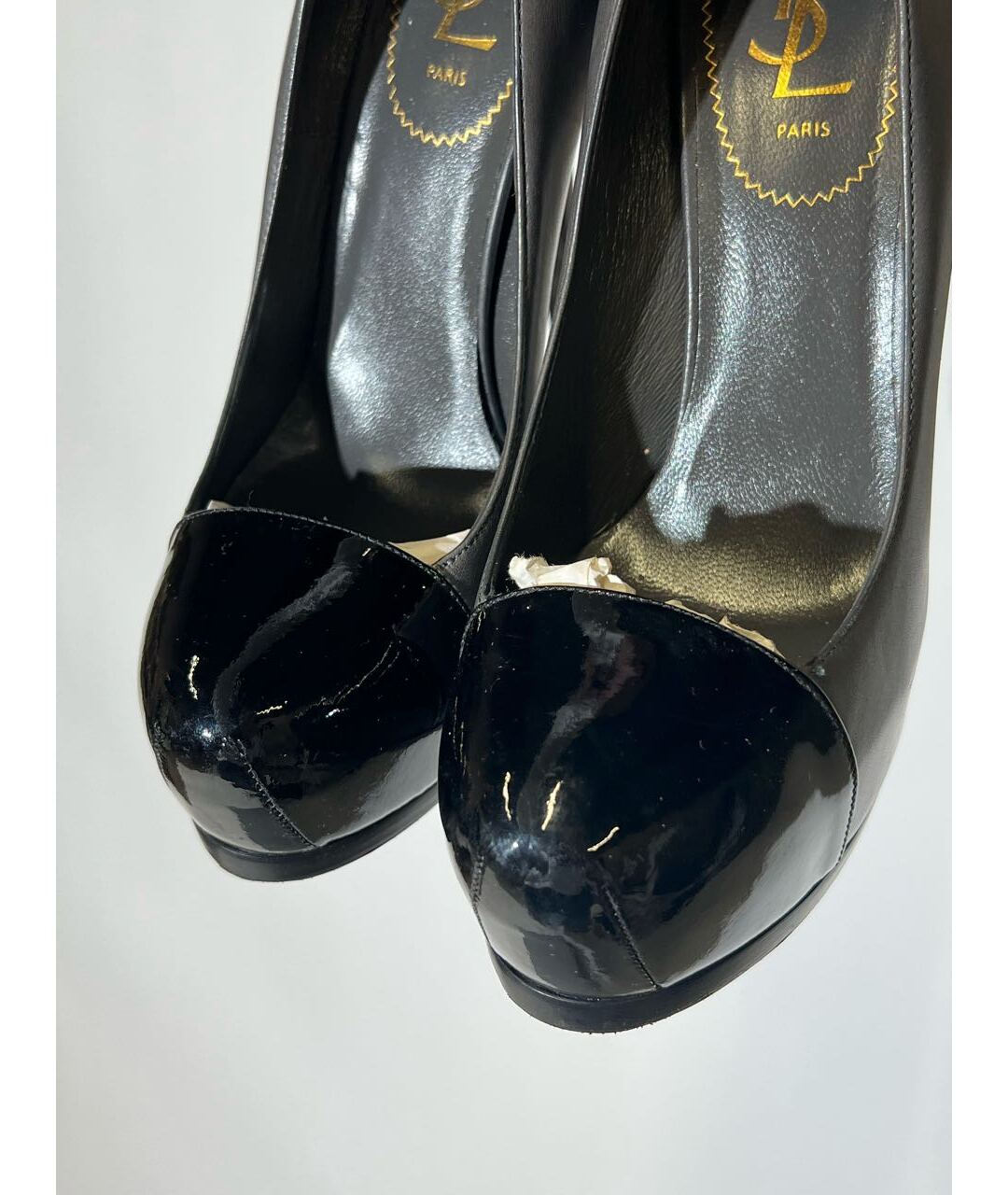 SAINT LAURENT Черные туфли из лакированной кожи, фото 5
