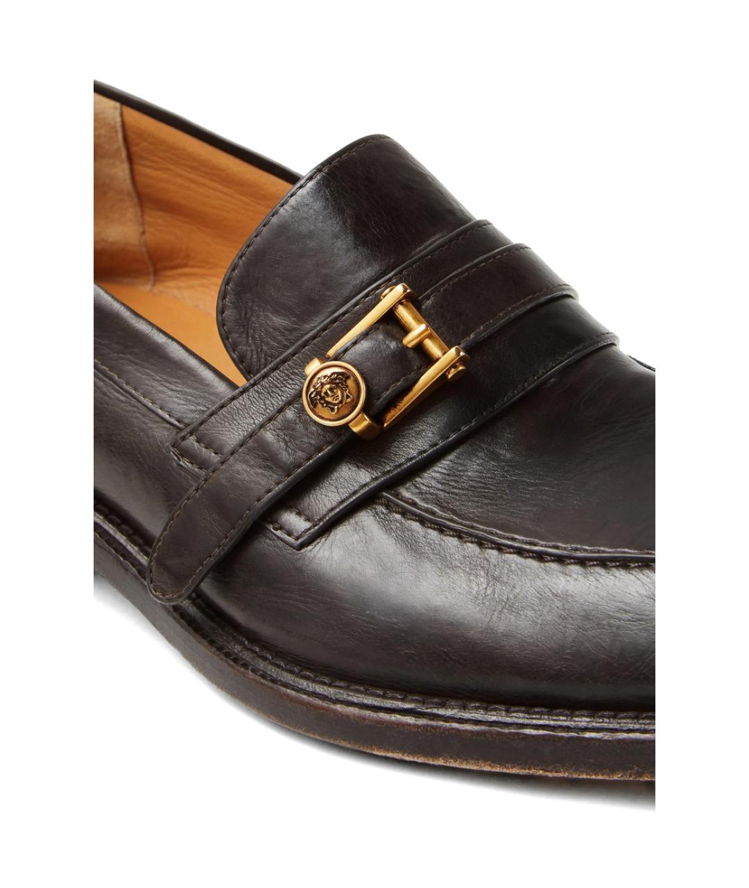 VERSACE Коричневые кожаные лоферы, фото 5