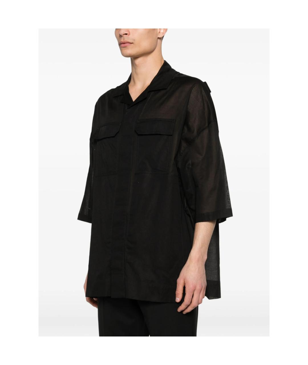RICK OWENS Черная хлопковая классическая рубашка, фото 3
